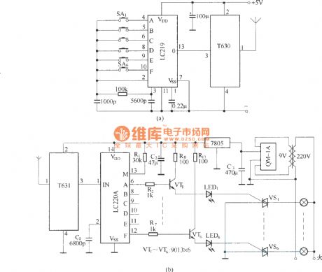 Composed of T630/T631 long-wave wireless remote control circuit diagram