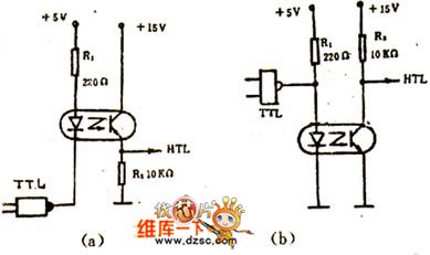 Optocoupler level conversion circuit diagram