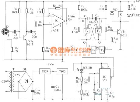 With self-lock function voice-operated transmit circuit diagram