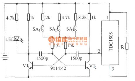 Single wireless remote control switch circuit diagram(TDC1808/TDC1809)