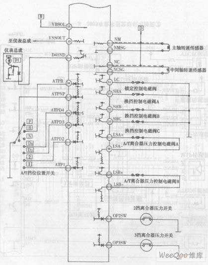 Accord sedan V6 engine electronic control system circuit diagram 3