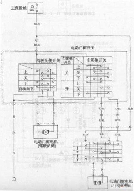 Changan Star multi-purpose car electric door and window circuit diagram