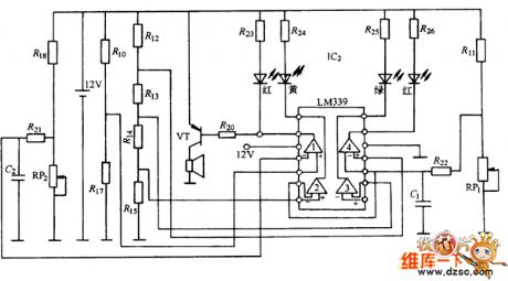Automotive electronic equipment cooling fluid temperature gauge, oil pressure gauge circuit
