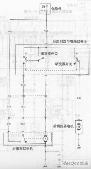 Chang an Star multifunction rear wiper and jetter circuit diagram