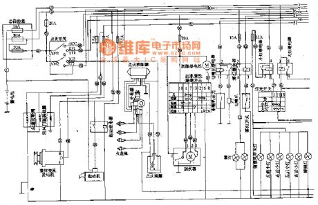 Shenyang JinBei SY6480 light bus power supply, start-up ignition, wiper circuit diagram