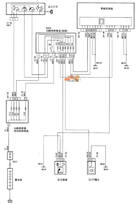 Saloon car cigar lighter、cigar lighter lighting and accessory plug circuit diagram