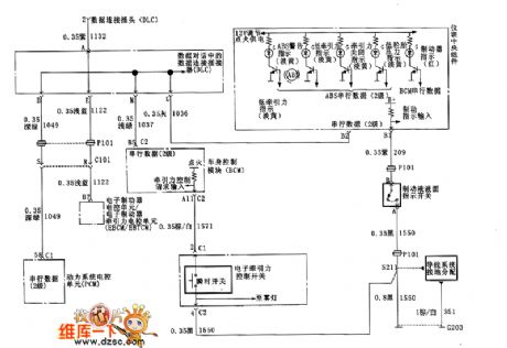 Buick ABS serial Data、BCM and PCM instrument circuit diagram