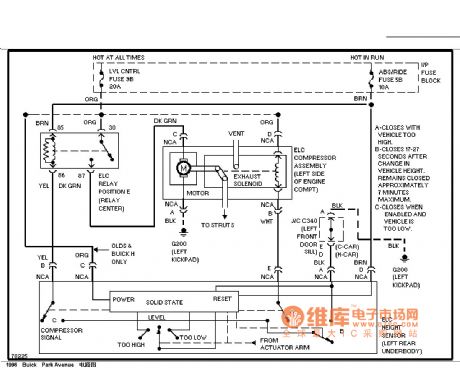 Buick electronic leveling circuit diagram (no booster pump)