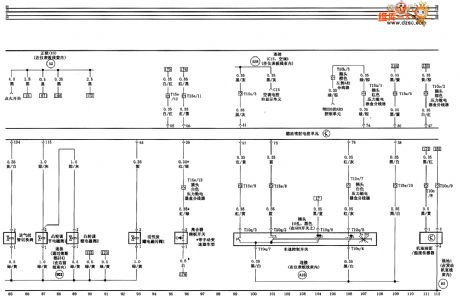 Audi A6 saloon car 2.4L/2.8L engine control system circuit diagram four