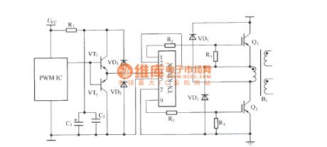 TX-KD201 driving two normal shock or two backlash circuit cording diagram