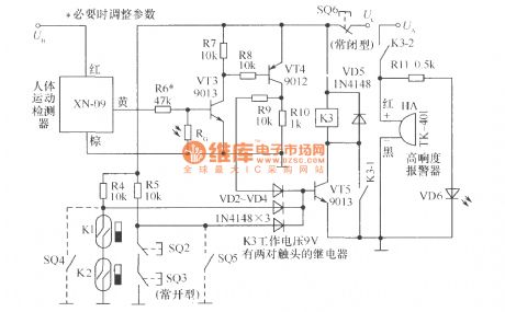 Alarm circuit composed of Pyroelectric infrared sensor