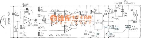 Pyroelectric control automatic energy-saving lamps circuit diagram