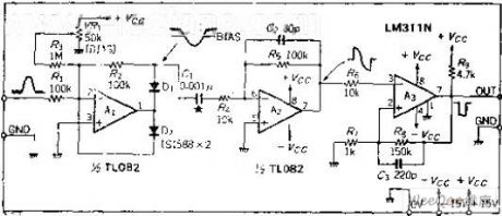 The zero differential coefficient peak time detection circuit