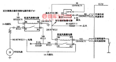 The fault detection circuit of Daewoo ESPERO air-conditioner compressor control