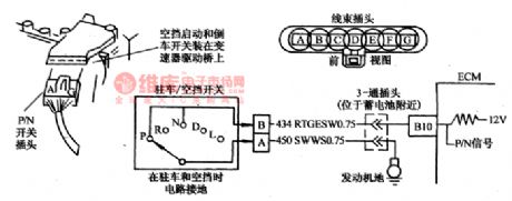 The parking and neutral gear switch circuit fault detection circuit of Daewoo ESPERO