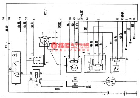 The idling speed detection and basic parameter setting circuit of Santana 2000GLi