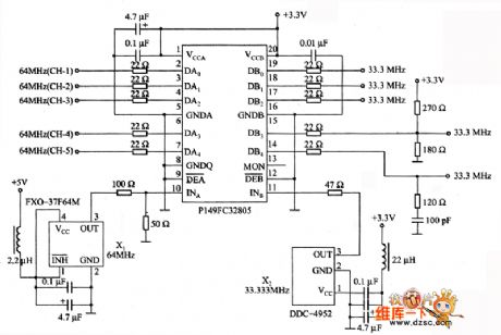 133MHz multi-channel output clock pulse driving circuit
