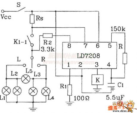 Car Turing Alarm (LD7208 Specific IC) Application Circuit