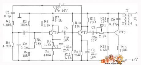 450Hz Venturi bridge signal generator circuit