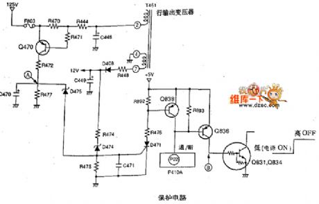 TOSHIBA F3SS color TV movement protection circuit