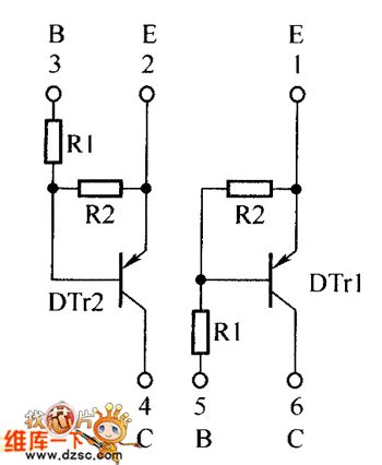 Internal circuit of the crystal transistors EMB6 and UMB6N