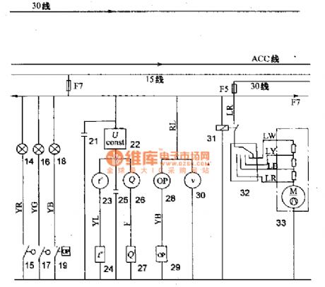 Mitsubishi Pajero (PAJERO) brand light off-road vehicle lights instruments heater principle circuit diagram
