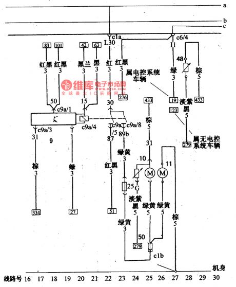Santana 2000 (gasoline injection motor)car fuel pump relay, fuel pump circuit wiring circuit diagram