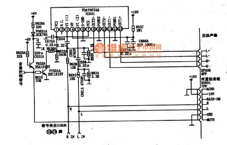 TDA7057AQ integrated block typical application circuit