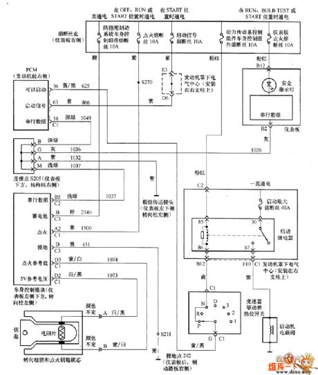 Buick starting control system circuit diagram