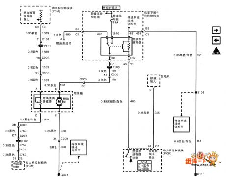 2.5L motor fuel oil control circuit diagram of Shanghai GM Buick commercial vehicle(GL8)