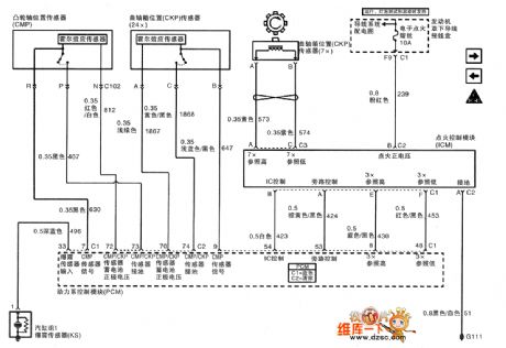 2.5L motor ignition system, detonation sensor circuit diagram of Shanghai GM Buick commercial vehicle(GL8)