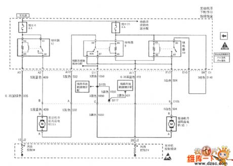 2.0 L(L34)motor right and left cooling fan circuit diagram of Shanghai GM Buick Regal