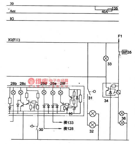The Alarm Indicator Lamp and Back-up Lamp Circuit of MAZDA 929