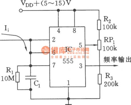 The simple current/frequency converter (555)