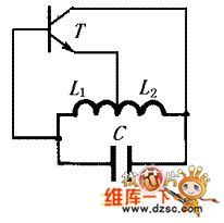 The circuit of IC oscillating circuit-inductance three-point oscillator
