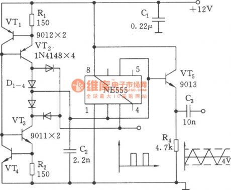 The triangular and square wave generator circuit (555)