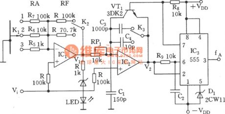 The linear voltage/frequency converter circuit of 555 (2)