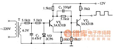 50Hz rectangular wave generator circuit