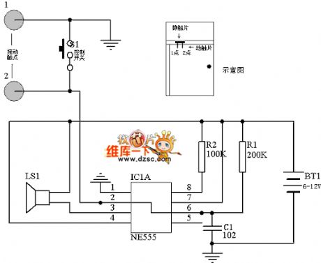 Broken line alarm production circuit diagram