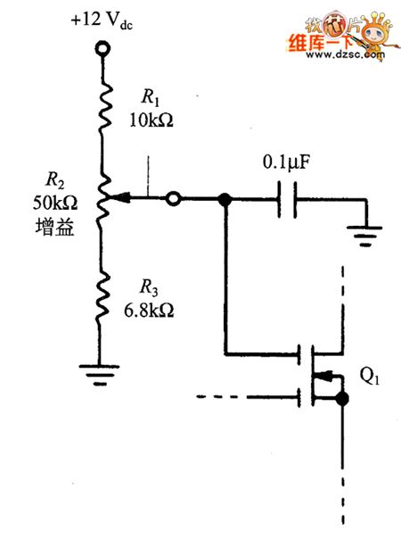 MOSFET variable RF gain control circuit
