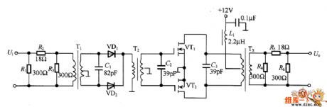The frequency doubler circuit of high but few harmonic waves