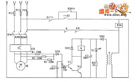 the circuit of loss-of-phase protecting relay for electric motor (5)