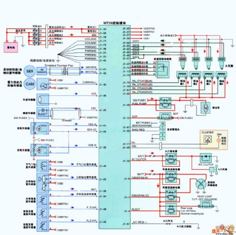 The China 4G22D4 engine control system circuit