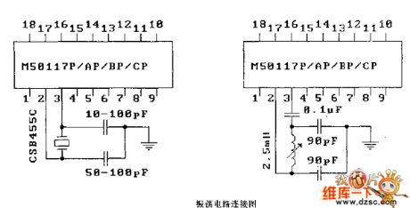 The M50117F/AP/BP/CP oscillating connection circuit