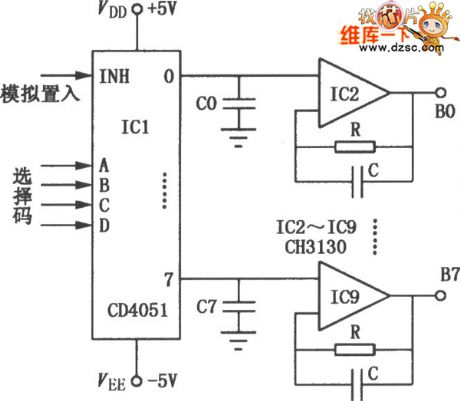 The CD4051 and CH3130 multi-channel demodulator circuit