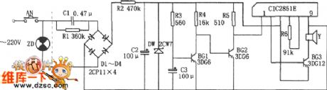 The CIC2851E fridge door closure reminder circuit principle diagram