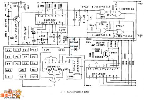 The SAFl032F infrared remote control receiving decoding circuit