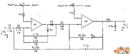 The precise rectifier circuit with the integrating sub-circuit
