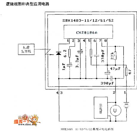 The SBX1483—11/12/51/52 typical application circuit