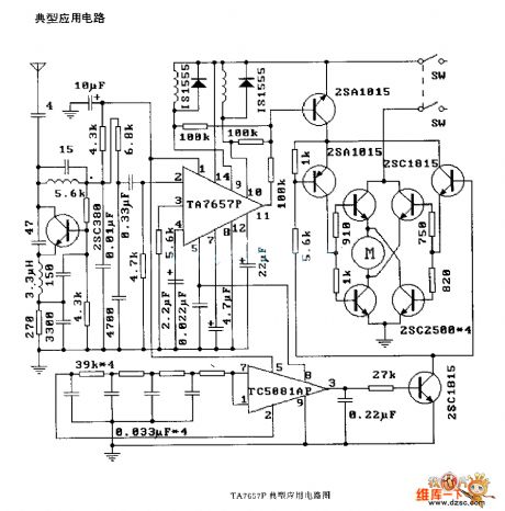 The TA7657P typical application circuit